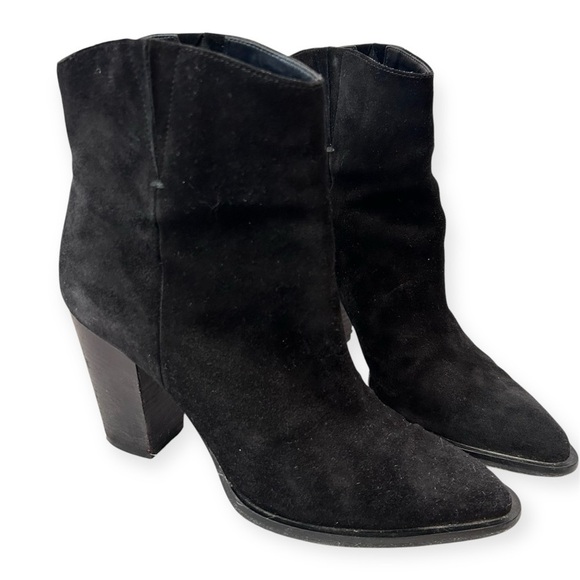 VINCE Suede Western Style Ankle Boot Size 7.5 Black - Picture 4 of 10
